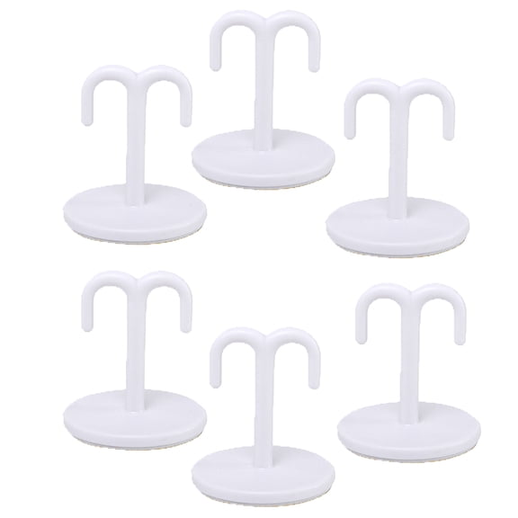HONMEET 6PCS White Overhead Kitchen Wall Hooks ABS Storage Hooks for Household Organization