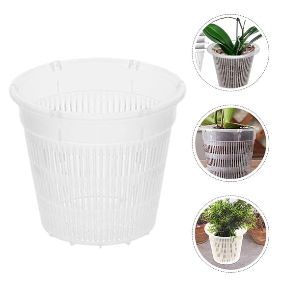 HONMEET 6Pcs White Durable PP Plastic Orchid Pots Ideal for Indoor Hanging Planters and Gardening