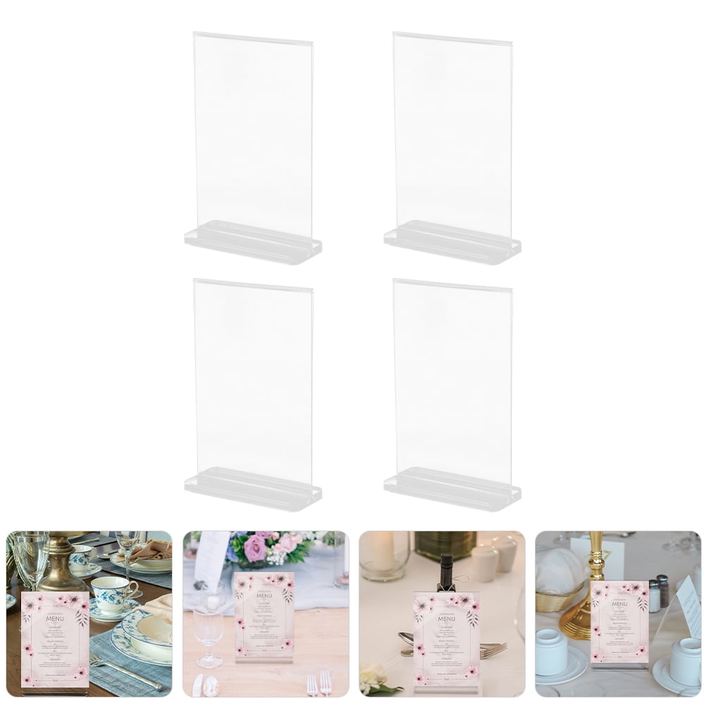 HONMEET 6Pcs Acrylic Table Sign Holder Transparent Menu Display Stand ...