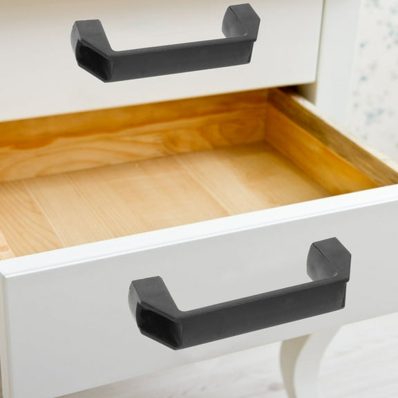 HONMEET 6Pcs Black Cabinet Handles Nylon Square Door Pulls Practical Furniture Hardware