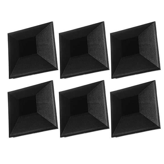 HONMEET 6-Pack Black Plastic Fence Post Caps, Outdoor Replacement Covers, Easy to Install, Weather Resistant