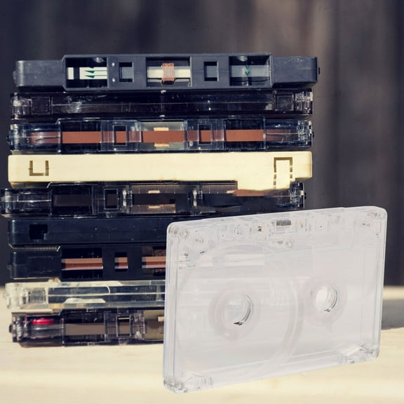HONMEET 6Pcs Blank Cassette Tapes for Decoration Transparent Black 3.93X2.48X0.39In Handcraft Enthusiasts