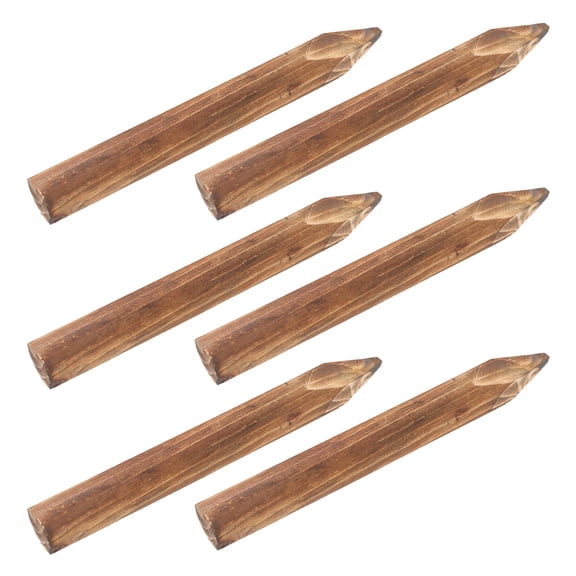 HONMEET Decorative Wood Garden Pickets, Brown Carbonized, Weather-Resistant, Versatile Outdoor Fence Stakes, 6 Pieces