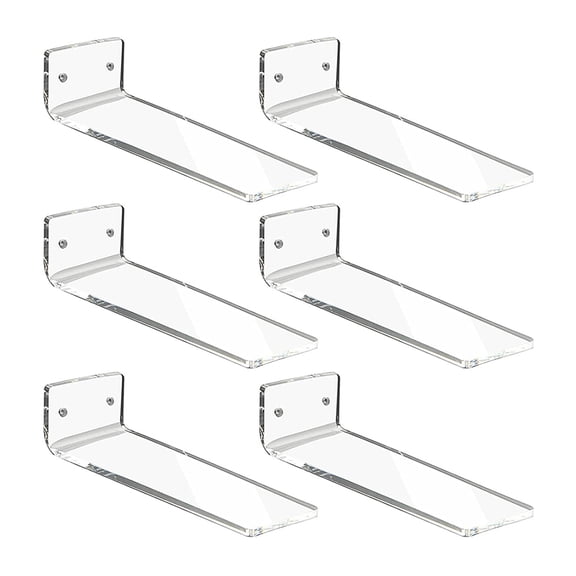 HONMEET 6Pcs Acrylic Shoe Display Shelf Wall Mounted Racks for Sneaker Collection