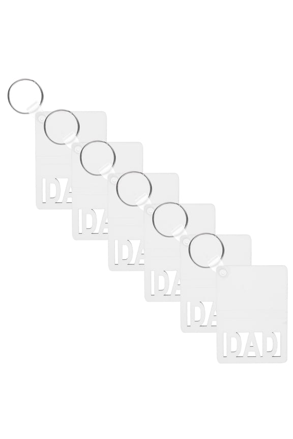 White Sublimation Wooden Keychain Blanks, 6-Pack for Crafting, Decoration, Keychains