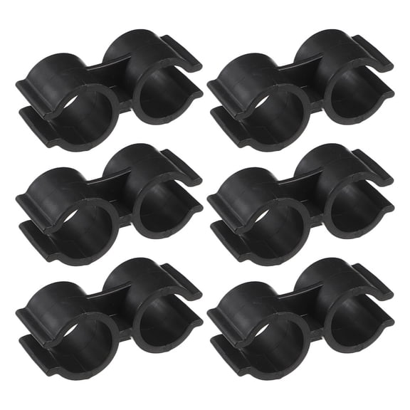 HONMEET 6Pcs Double Pipe Clamp Plastic Pipe Clips U Shaped Design For DIY Enthusiasts