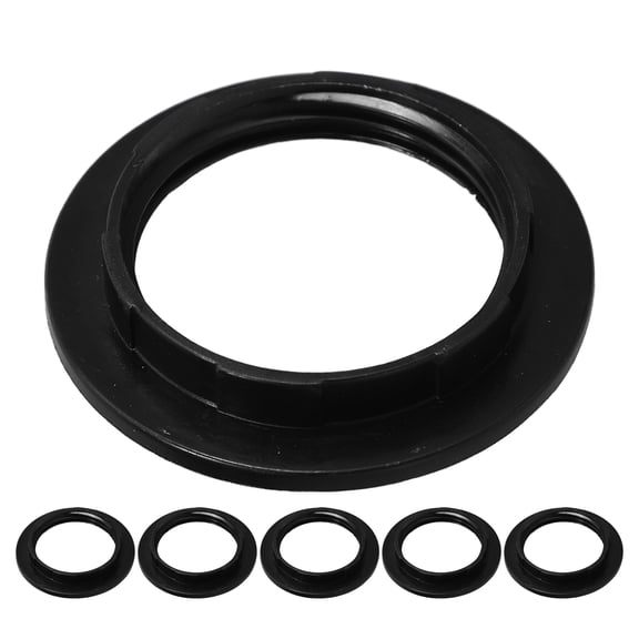 HONMEET 6Pcs E26 E27 Lamp Holder Shade Rings Black Plastic for Floor Table Ceiling Lamp Accessories