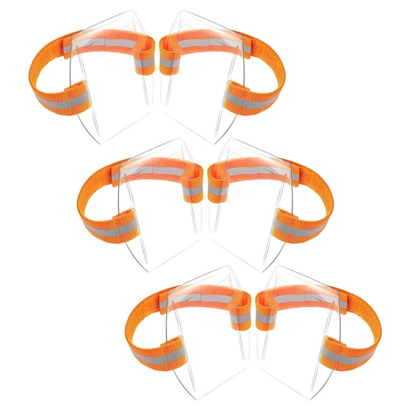 HONMEET 6Pcs Orange High Visibility Arm Badge Wallet with Waterproof PVC Transparent Sleeve
