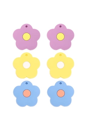 6-Pack Flexible Silicone Key Covers with Floral Design, Key Protectors for House Keys Decoration and Identification