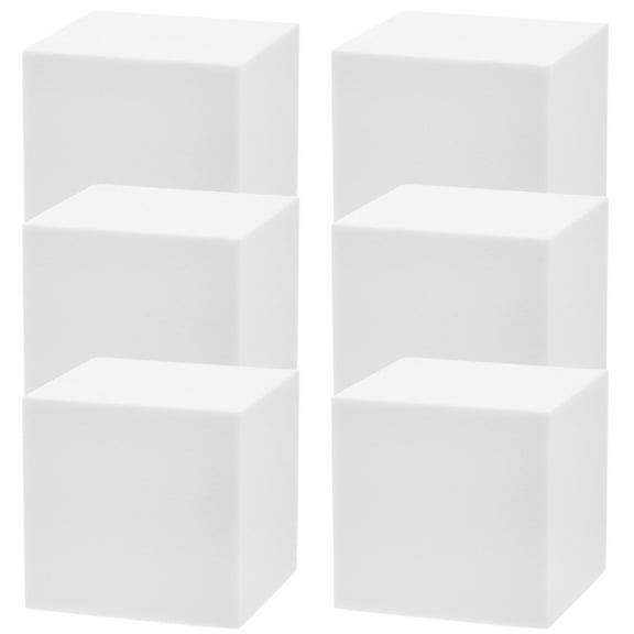 HONMEET 6Pcs Foam Cube Blank Smooth Square for Diy Craft Decoration Cube Model Making 5.00X5.00X5.00in