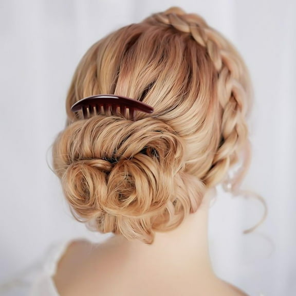 HONMEET 6Pcs French Hair Side Combs with 7 Teeth Plastic for Wavy Curly Straight Hair