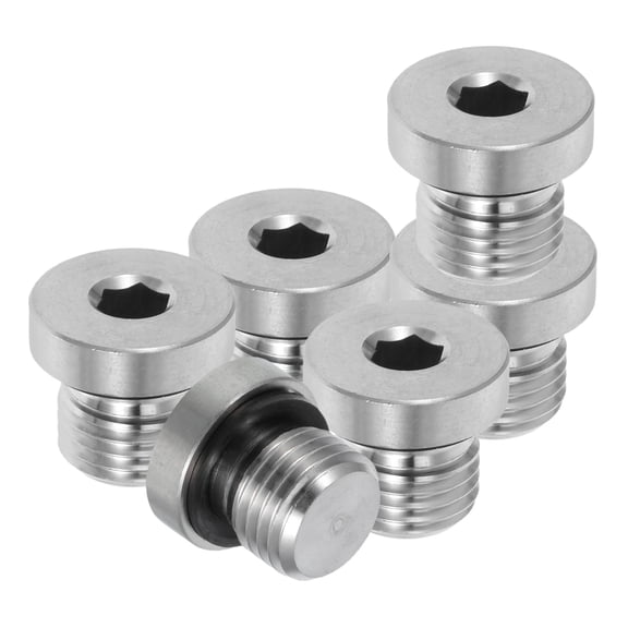 HONMEET Stainless Steel Threaded Plugs, Leakproof Anti-Leak Seal, 6-Pack for Plumbing, Industrial & Applications