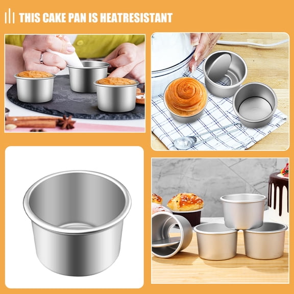 HONMEET 6-Piece Round Aluminum Cake Pans Set with Nonstick Coating for Easy Baking and Quick Cleanup