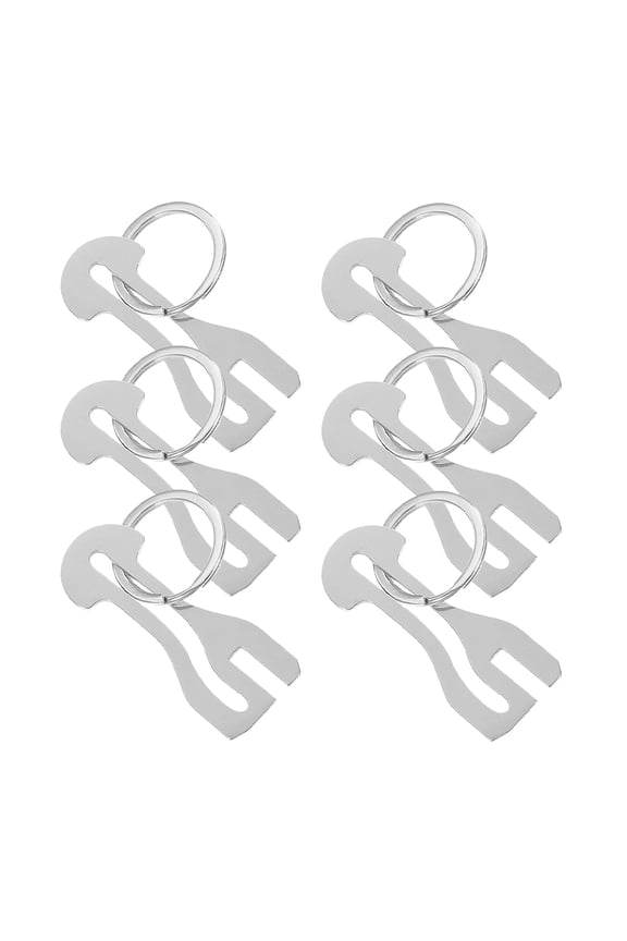 6-Pack Zinc Alloy Shopping Cart Quarter Keychains Metal Holders for Grocery Carts