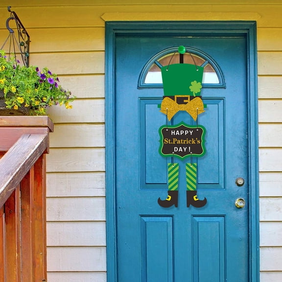 HONMEET Saint Patrick's Day Front Door Sign with Lanyard for Indoor and Outdoor Decoration
