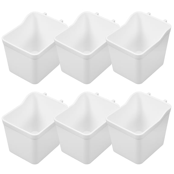 HONMEET 6Pcs Pegboard Organizer White ABS Storage Cups for Craft Room and Office
