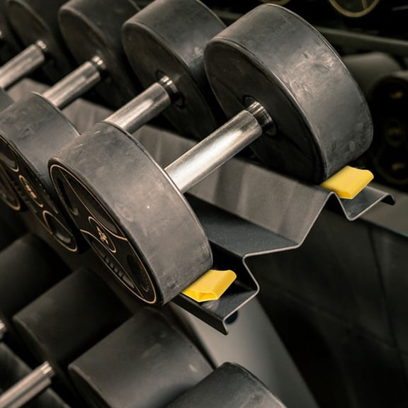 HONMEET 6-Piece Yellow Plastic Dumbbell Stand, Weight Holder Rack for Home Gym Fitness Workout Storage Organizer