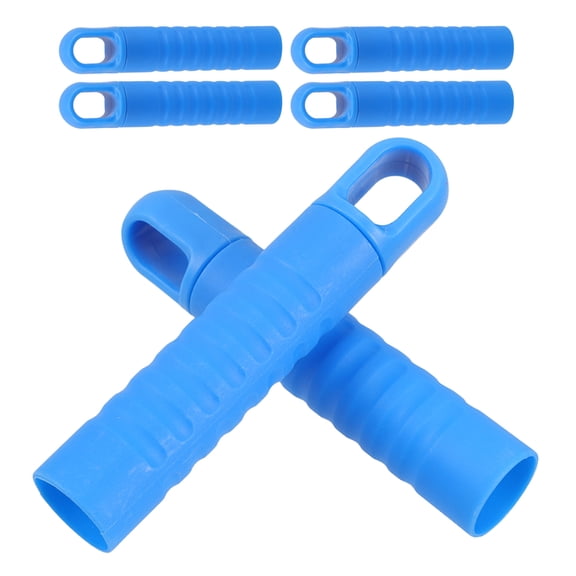 HONMEET 6Pcs Broom Rod End Cap Blue Plastic Nonslip Handle Cover with Hanging Hole