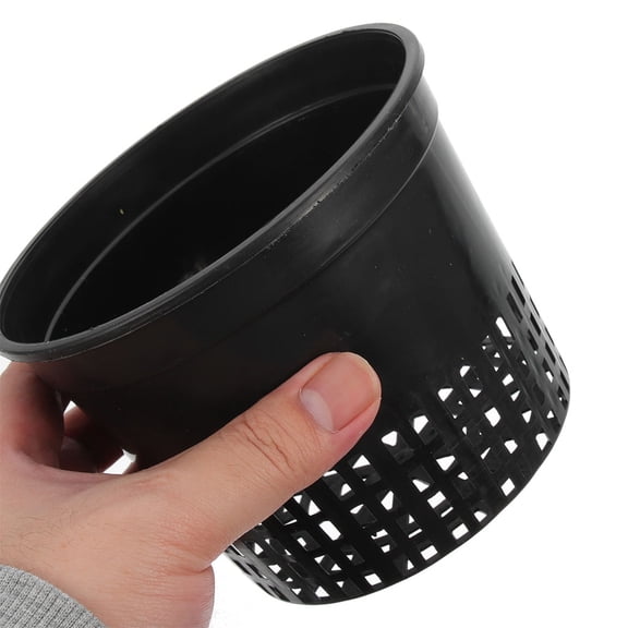 HONMEET 6-Pack Black Mesh Plant Pots for Hydroponic Systems, Balcony Gardens, and Indoor Plant Containers