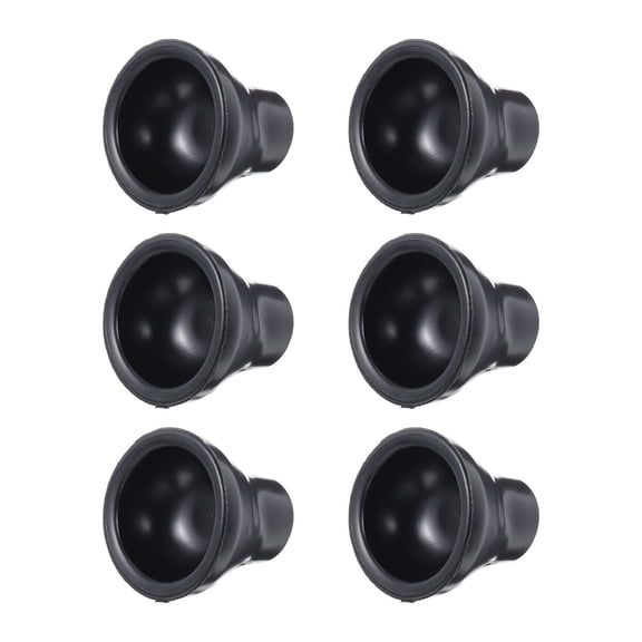HONMEET 6Pcs Portable Golfs Ball Retriever with Replaceable Rubber Picker Fits Most Putter Grips Black