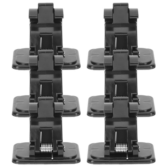HONMEET 6-Pack Reusable Plastic Curtain Rod Holders with Self-Stick Clips for Glass, Tile, Marble