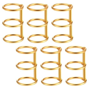 HONMEET 6Pcs Snap Rings Binding Rings for Writing Notebook Golden Color