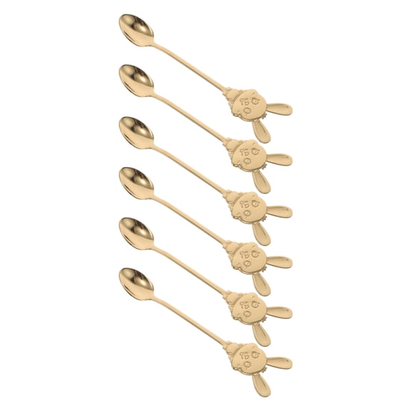 HONMEET 6-Piece Coffee Spoons Set Stainless Steel Easter Dessert Spoons for Tea Party Serving