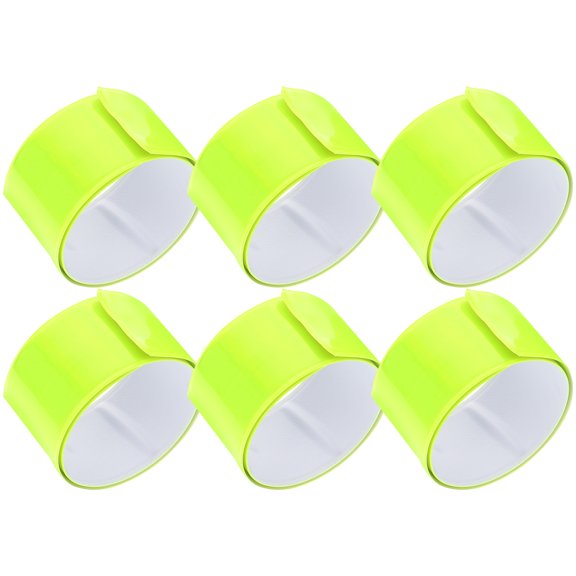 HONMEET 6Pcs Reflective Wrist Band Yellow Snap Band for Enhanced Visibility on Roads