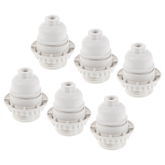 HONMEET 6Pcs Replacement Light Socket White Bakelite E26 Lamp Base for Standard Us Pendant and Desk Lamps