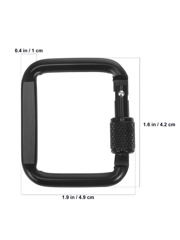 6-Pack Black Hook Carabiner Keychain Clips for Secure Attachment and Everyday Convenience