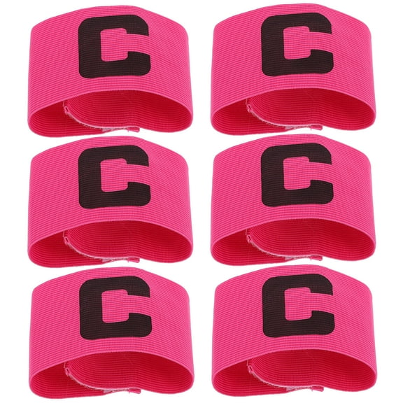 HONMEET 6Pcs Soccer Captain Armbands Nylon C-Shaped Adjustable Arm Bands for Youth and Adult Team Identification