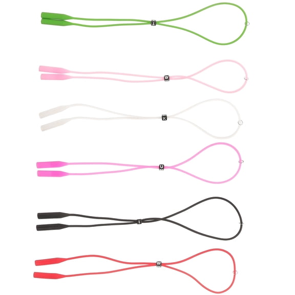 HONMEET 6Pcs Printed Letter Design Glasses Rope Nonslip Cord for Secure Eyeglass Hanging
