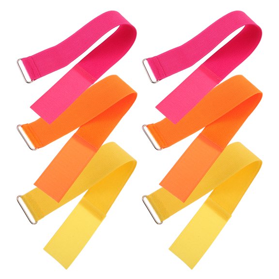 HONMEET 6Pcs Three Legged Race Bands Set with Elastic Tie Rope for Outdoor Relay Games
