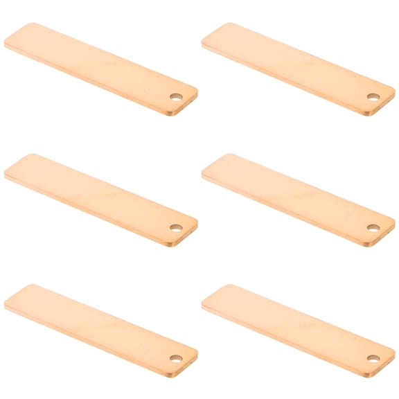 HONMEET 6Pcs Titanium Steel Engravable Rectangle Blank in Rose for DIY Stamping Projects