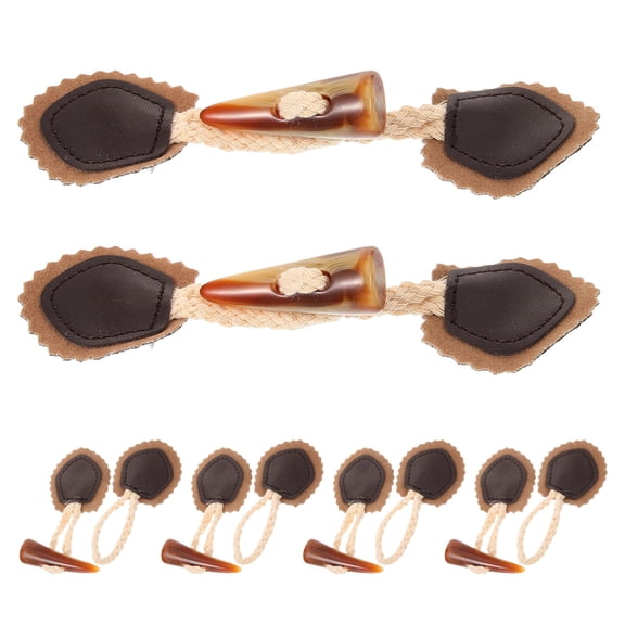 HONMEET 6Pcs Vintage Style Horn Toggle Buttons for Clothing Replacement and Decoration