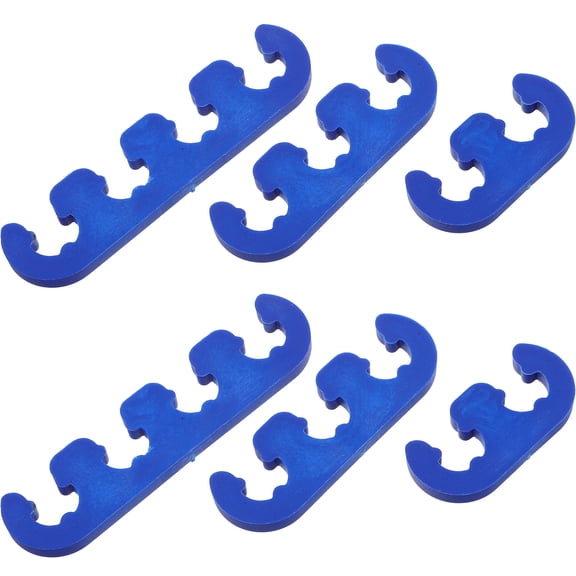 HONMEET 6Pcs Vehicle Ignition Wire Separator Blue Durable Spark Plug Wire Holder Kit