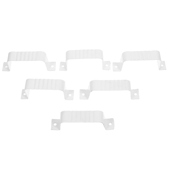 HONMEET 6Pcs Water Pipe Fixing Clips Accessories White Iron Downspout Straps for Outdoor Use in Commercial Buildings