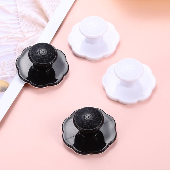 HONMEET Adhesive Cabinet Handle Knobs White ABS 6Pcs