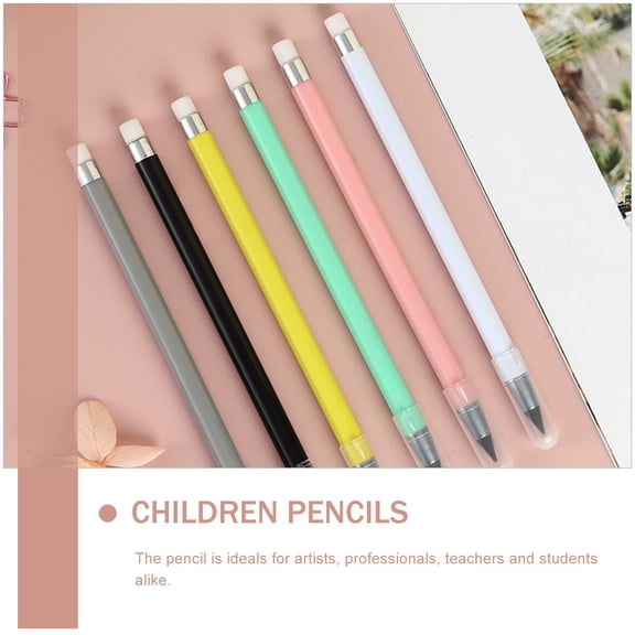 HONMEET 6-Pack Inkless White Everlasting Pencils Non-Sharpening for Writing, Drawing, Sketching and Art Projects