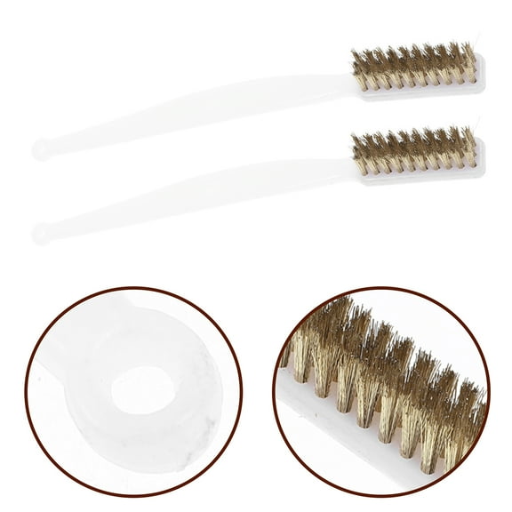 HONMEET 6-Piece Copper Wire Brush Set with Comfortable Grip for Rust Removal, Precision Detailing, and Cleaning Tools