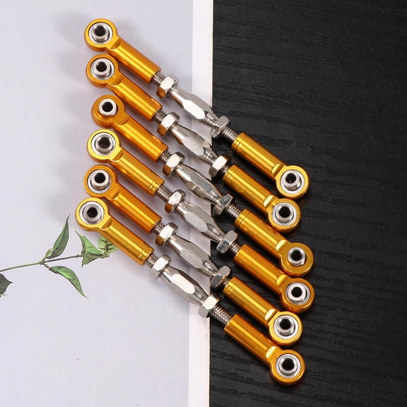 HONMEET RC Car Rod Linkage Adjustable Yellow Machined Parts 6 Pieces Easy Install Replacement