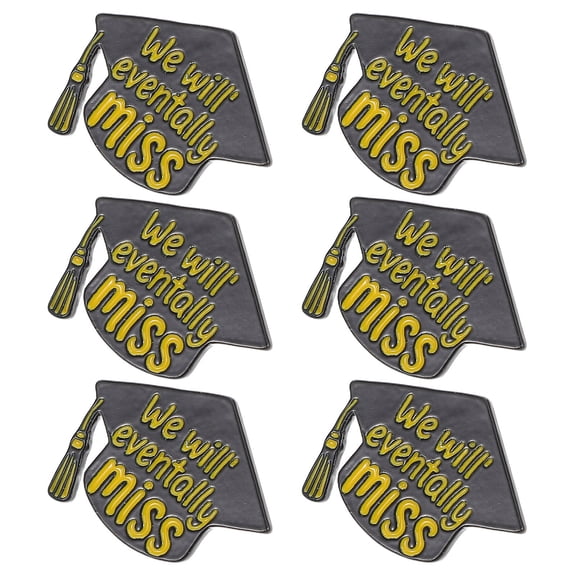 HONMEET Graduation Cap Pin Set, 6 Pieces Zinc Alloy Stylish Lettering Accessories, Ideal Gift for Graduates and Celebrations
