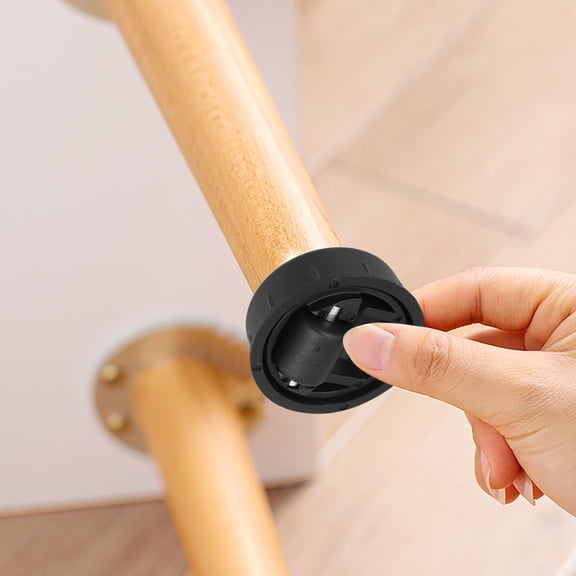 HONMEET 6pcs Swivel Wheels Black Plastic Round for Easy Movement on Bedroom Furniture