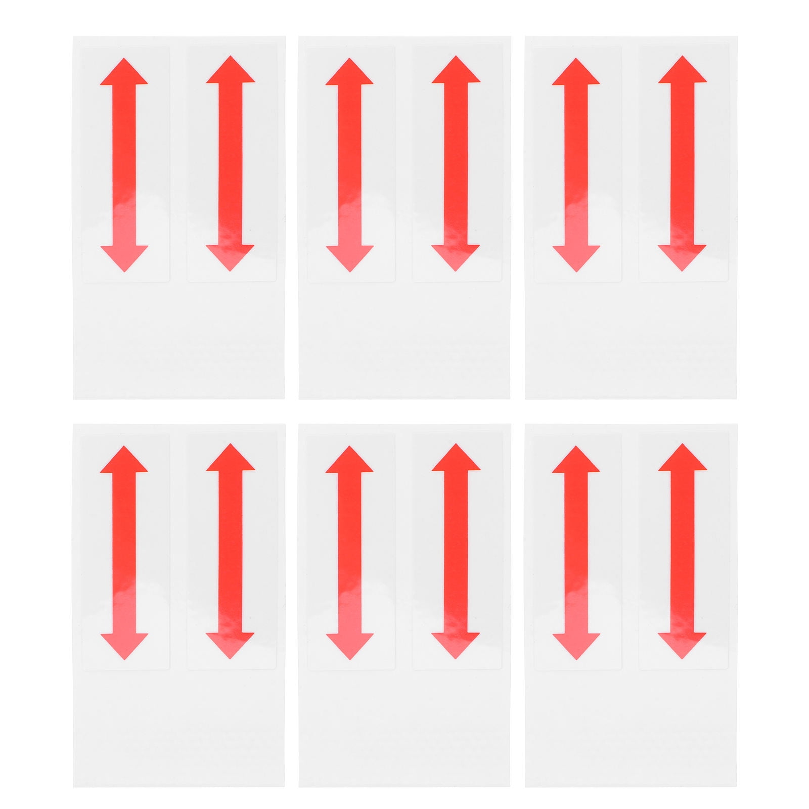 HONMEET 6-Pack Red Arrow Warning Stickers, Rectangular Safety Signs for ...