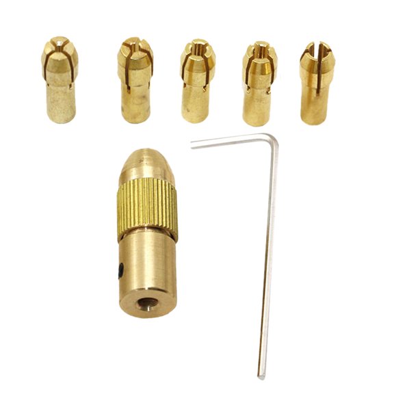 HONMEET 7Pcs Rotary Tool Brass Collet Set for High Precision Drilling Compatible with Pin Vises