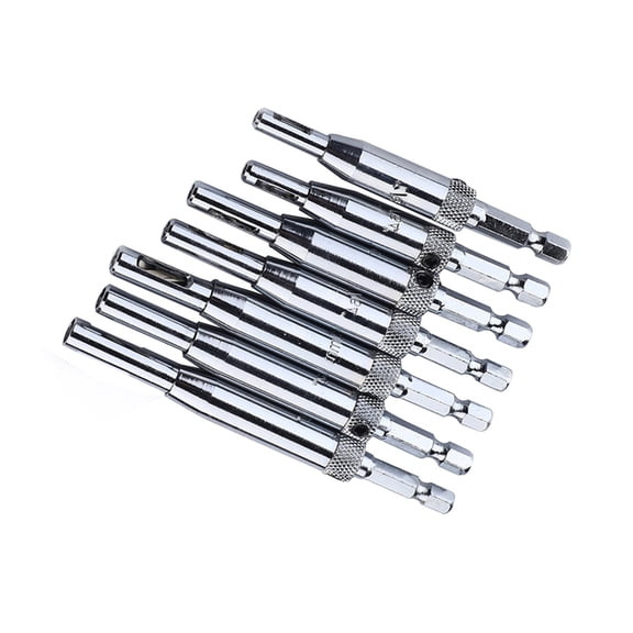 HONMEET 7Pcs Door Hinge Drill Bit Set with Automatic Chip Removal for Woodworking