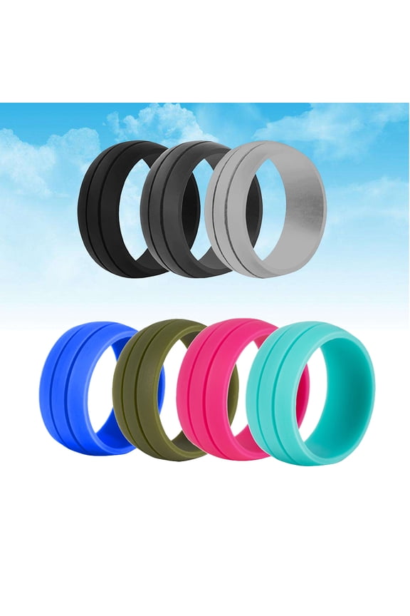 7Pcs Fun Rings for Women Stylish Rings Assorted Color Dainty Jewelry Accessory for Vacations