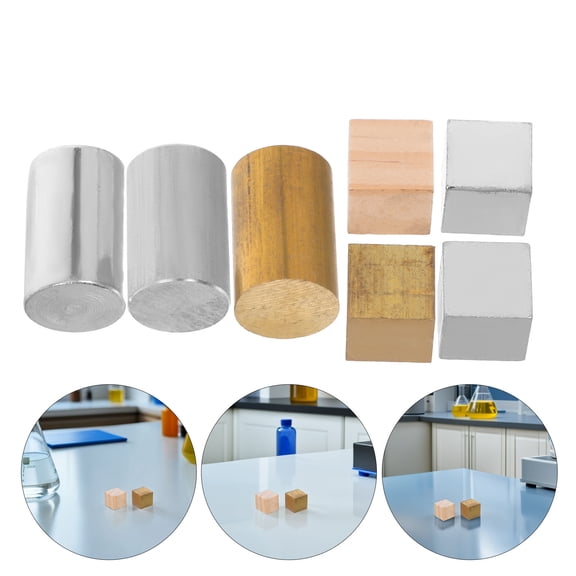 HONMEET 7-Piece Precision Metal Density Cube Set with Copper, Iron, Aluminum for Science Experiments and Educational Use