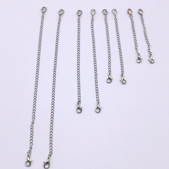 HONMEET 8PCS Jewelry Making Chains Set with Lobster Clasps, Delicate Crafting Supplies for Jewelry Makers