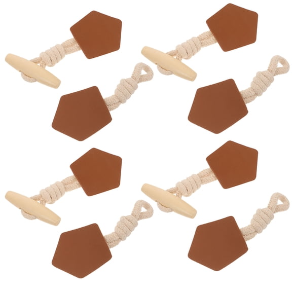 HONMEET 8Pairs Assorted Color Wood Toggle Buttons for Coat Closure Decorative Sewing